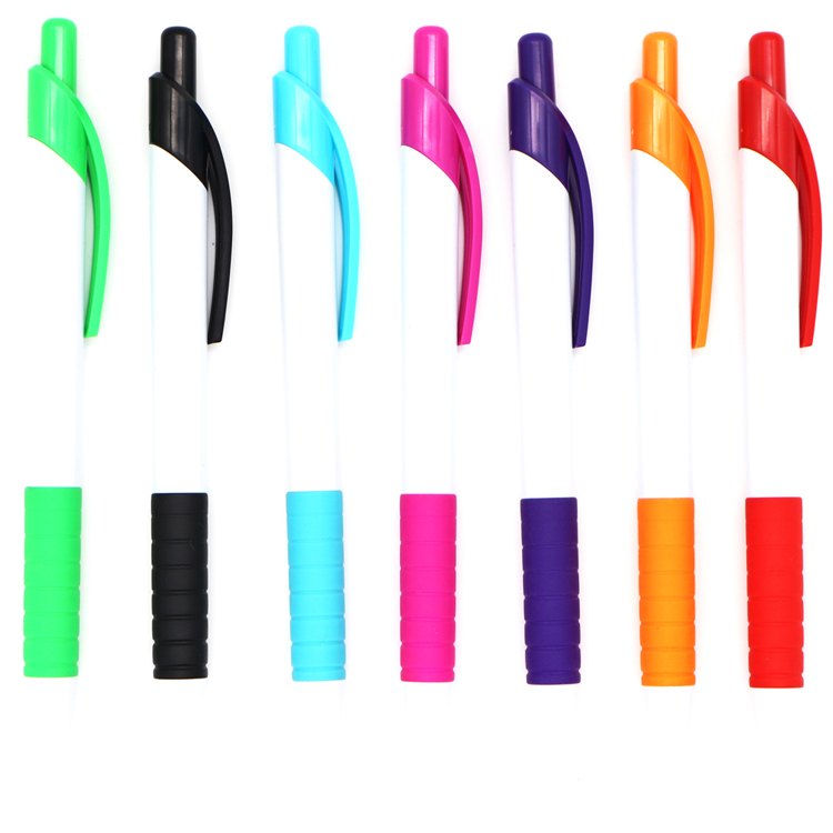 Promotional cheap colored  plastic push ballpoint pen customized company logo